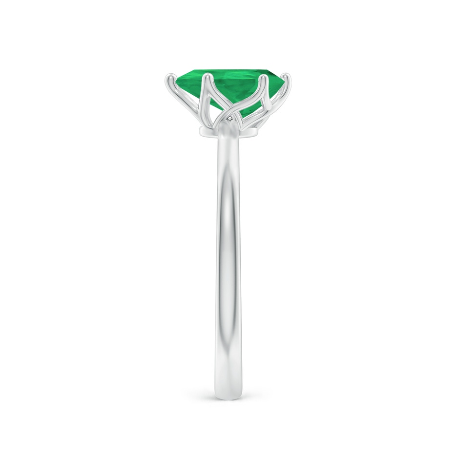 8x6mm A Pear-Shaped Emerald Solitaire Classic Engagement Ring in White Gold side 299