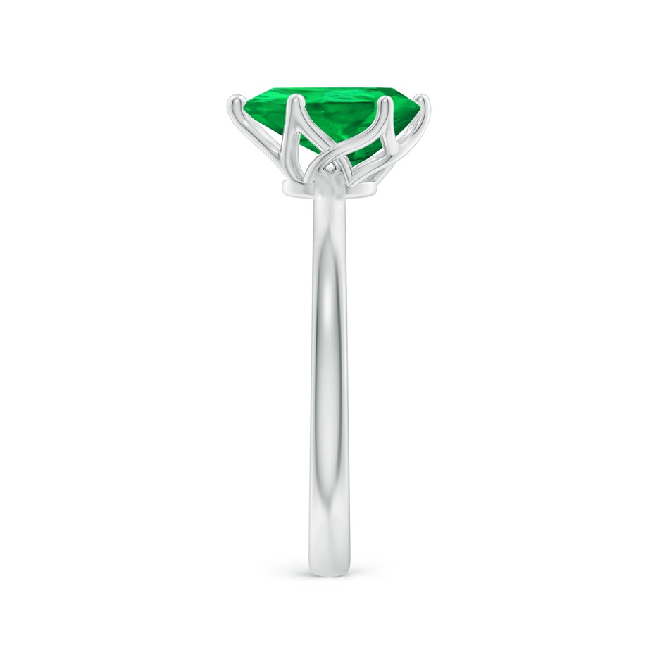 9x7mm AAA Pear-Shaped Emerald Solitaire Classic Engagement Ring in P950 Platinum side 299