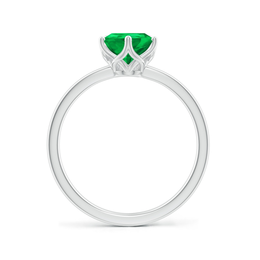 9x7mm AAA Pear-Shaped Emerald Solitaire Classic Engagement Ring in White Gold - side 199
