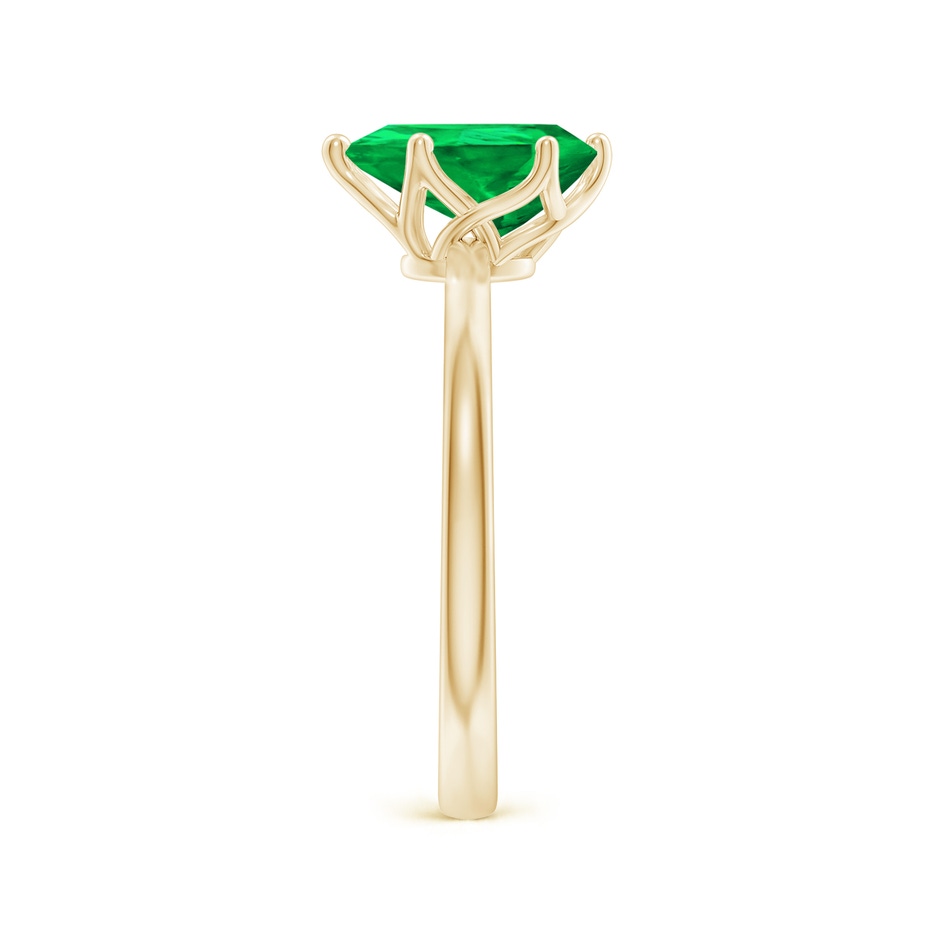 9x7mm AAA Pear-Shaped Emerald Solitaire Classic Engagement Ring in Yellow Gold side 299