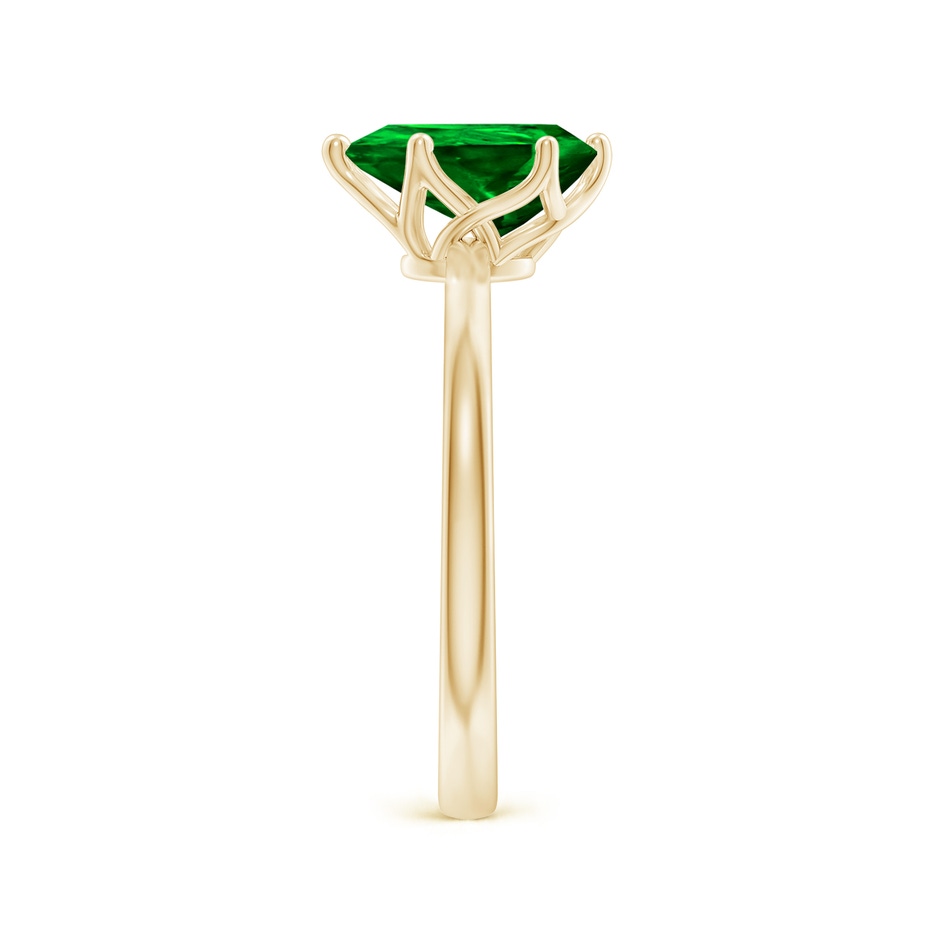 9x7mm AAAA Pear-Shaped Emerald Solitaire Classic Engagement Ring in Yellow Gold side 299