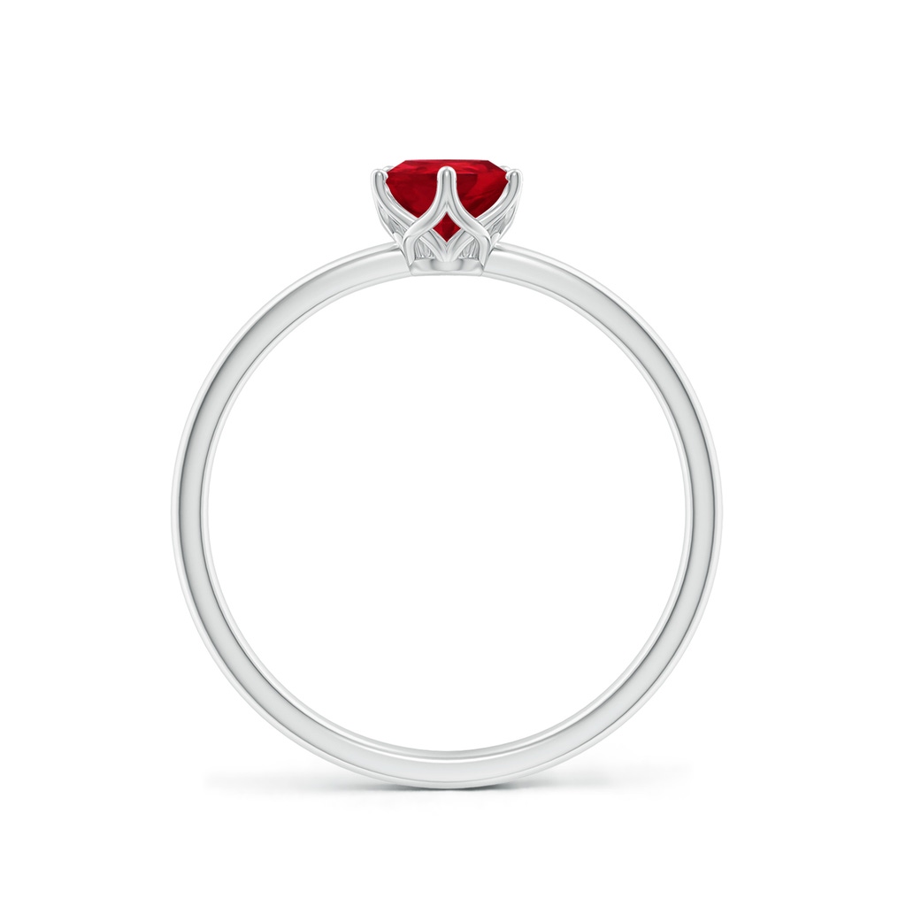 7x5mm AAA Pear-Shaped Ruby Solitaire Classic Engagement Ring in P950 Platinum - side 199