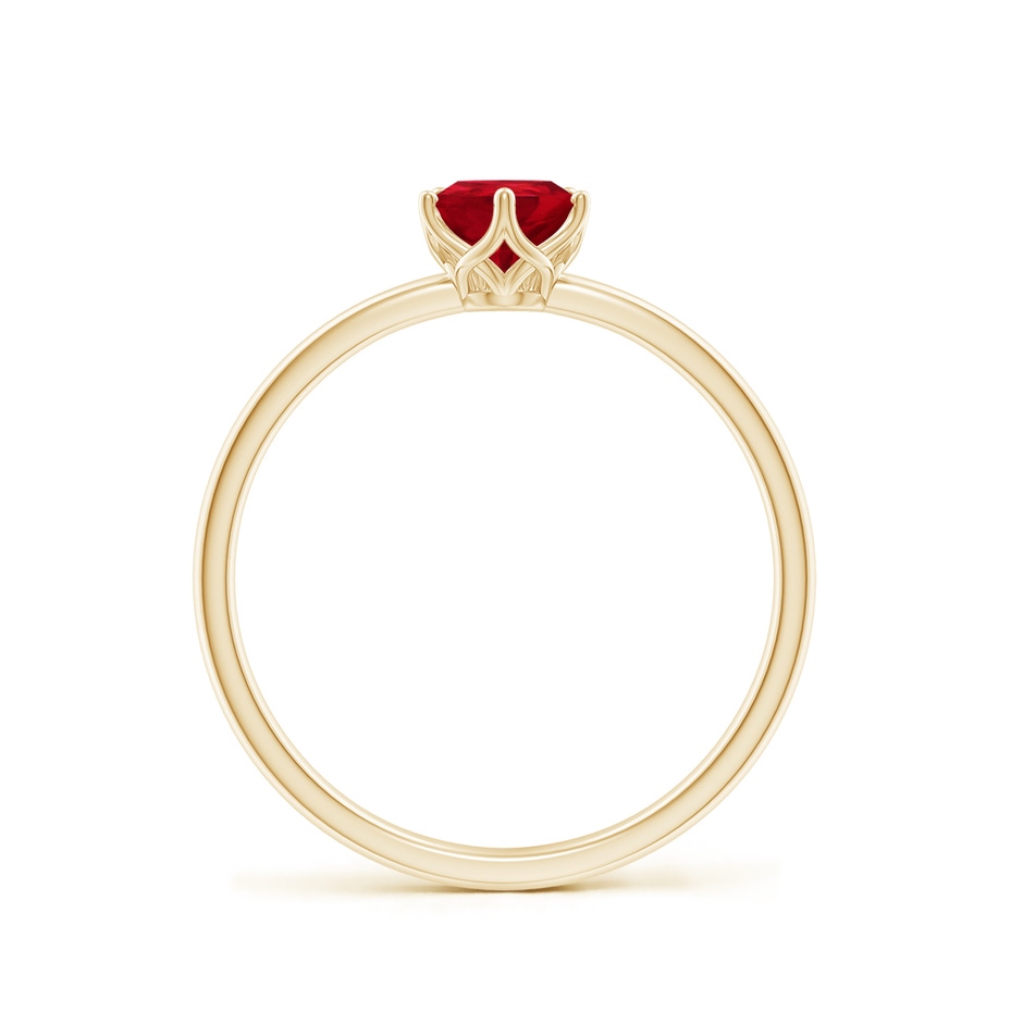 7x5mm AAA Pear-Shaped Ruby Solitaire Classic Engagement Ring in Yellow Gold side 199