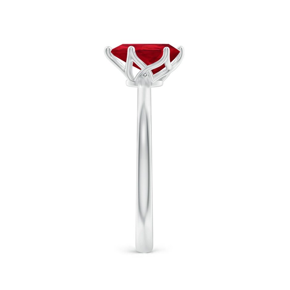 8x6mm AAA Pear-Shaped Ruby Solitaire Classic Engagement Ring in White Gold side 299
