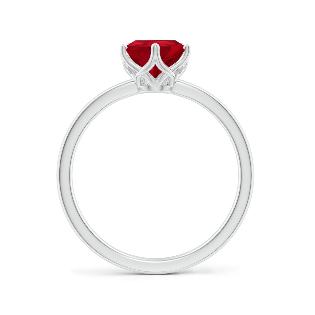 9x7mm AAA Pear-Shaped Ruby Solitaire Classic Engagement Ring in White Gold - side 199