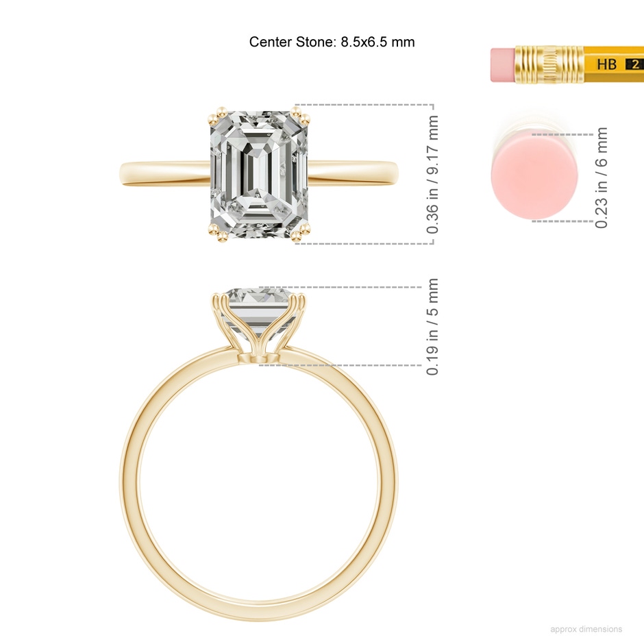 8.5x6.5mm KI3 SR4531D-YG-KI3-8.5x6.5 in Yellow Gold ruler