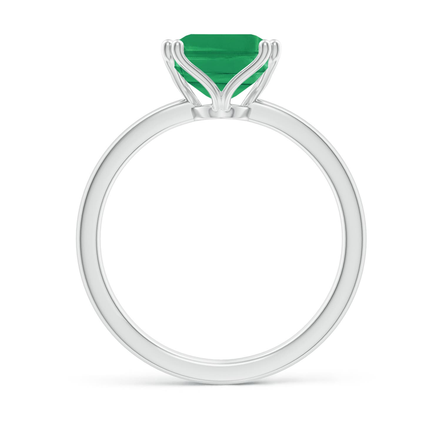 10x8mm A Emerald-Cut Emerald Solitaire Classic Engagement Ring in P950 Platinum - side 2