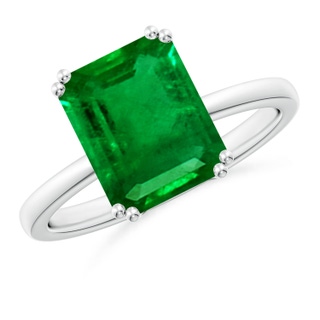 10x8mm AAAA Emerald-Cut Emerald Solitaire Classic Engagement Ring in P950 Platinum