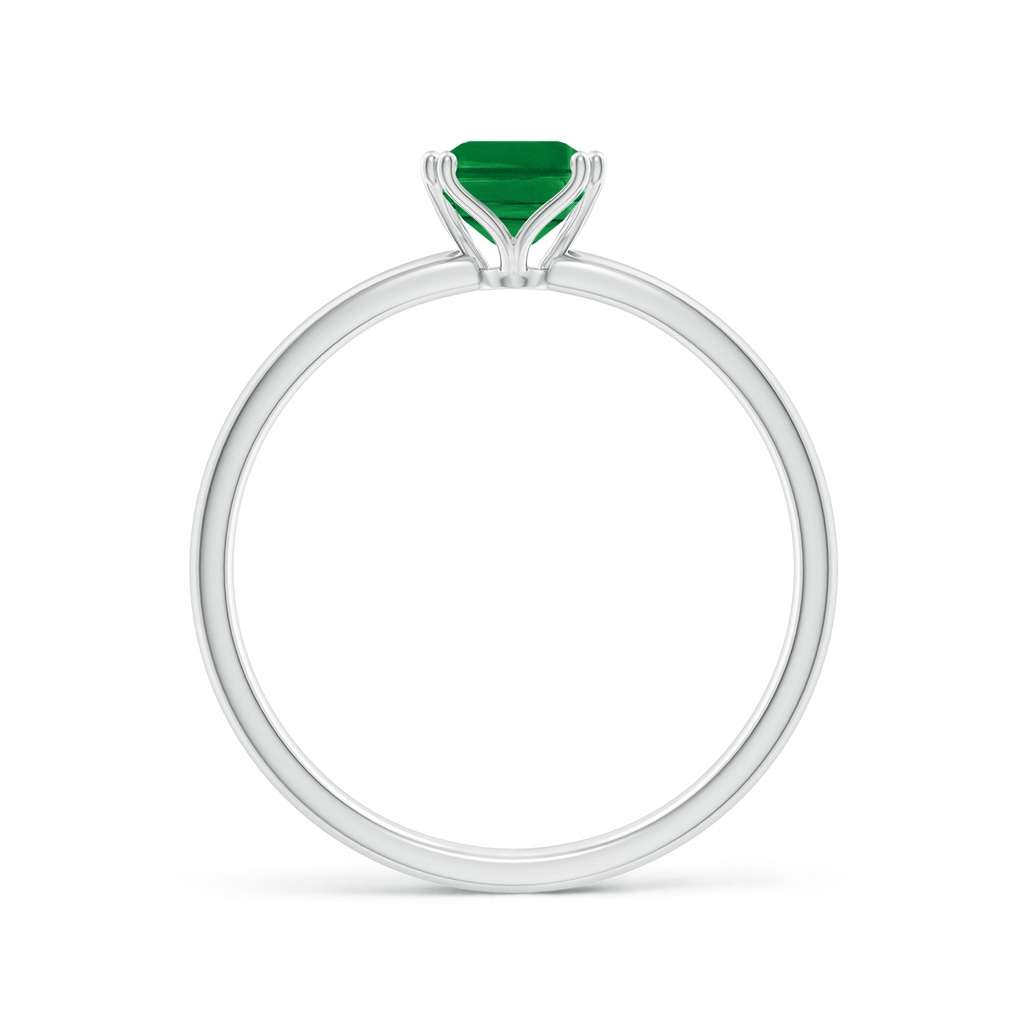 7x5mm AAA Emerald-Cut Emerald Solitaire Classic Engagement Ring in White Gold - side 199