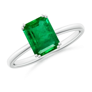 8x6mm AAA Emerald-Cut Emerald Solitaire Classic Engagement Ring in P950 Platinum