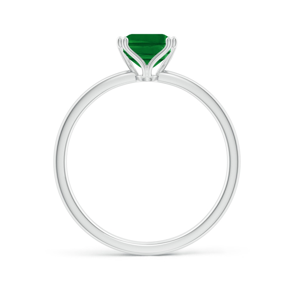 8x6mm AAAA Emerald-Cut Emerald Solitaire Classic Engagement Ring in 18K White Gold side 199