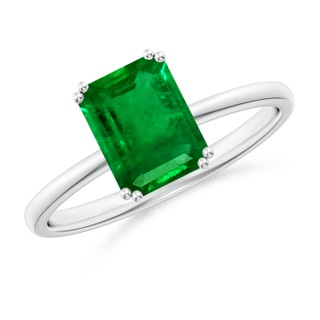 8x6mm AAAA Emerald-Cut Emerald Solitaire Classic Engagement Ring in P950 Platinum