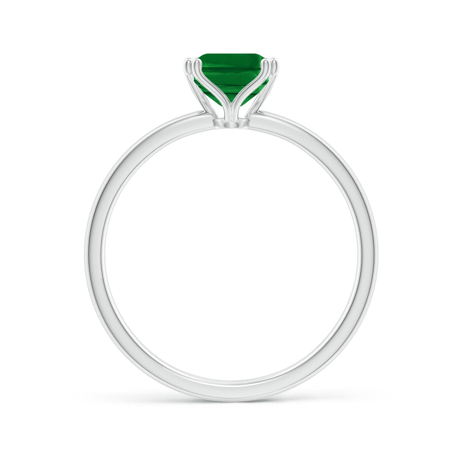 8x6mm AAAA Emerald-Cut Emerald Solitaire Classic Engagement Ring in P950 Platinum