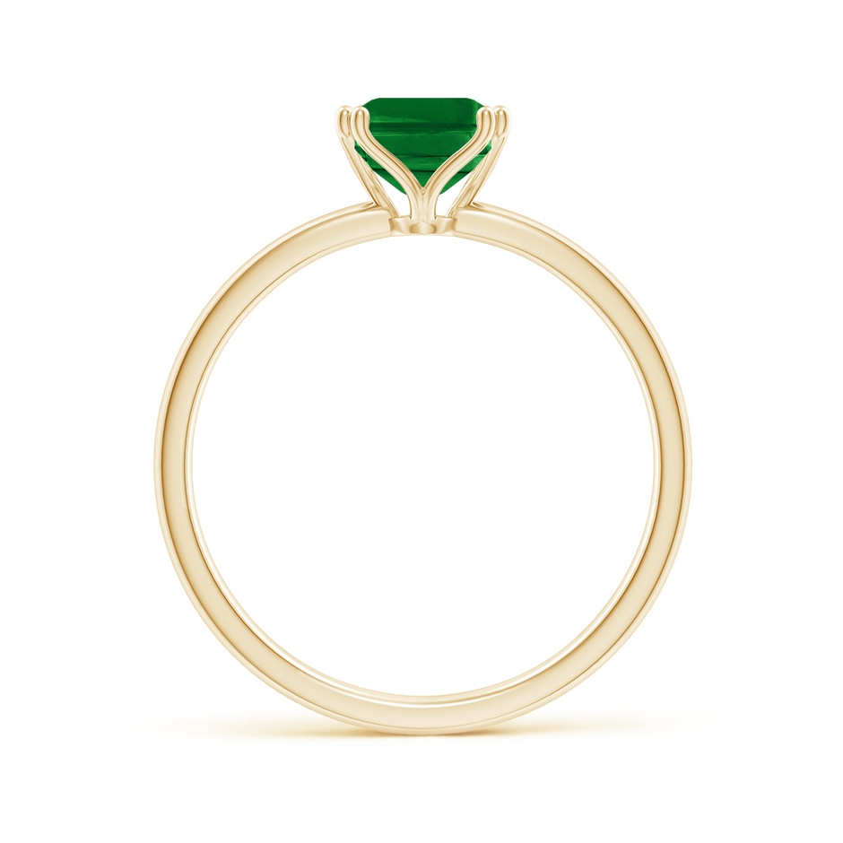 8x6mm AAAA Emerald-Cut Emerald Solitaire Classic Engagement Ring in Yellow Gold side 199