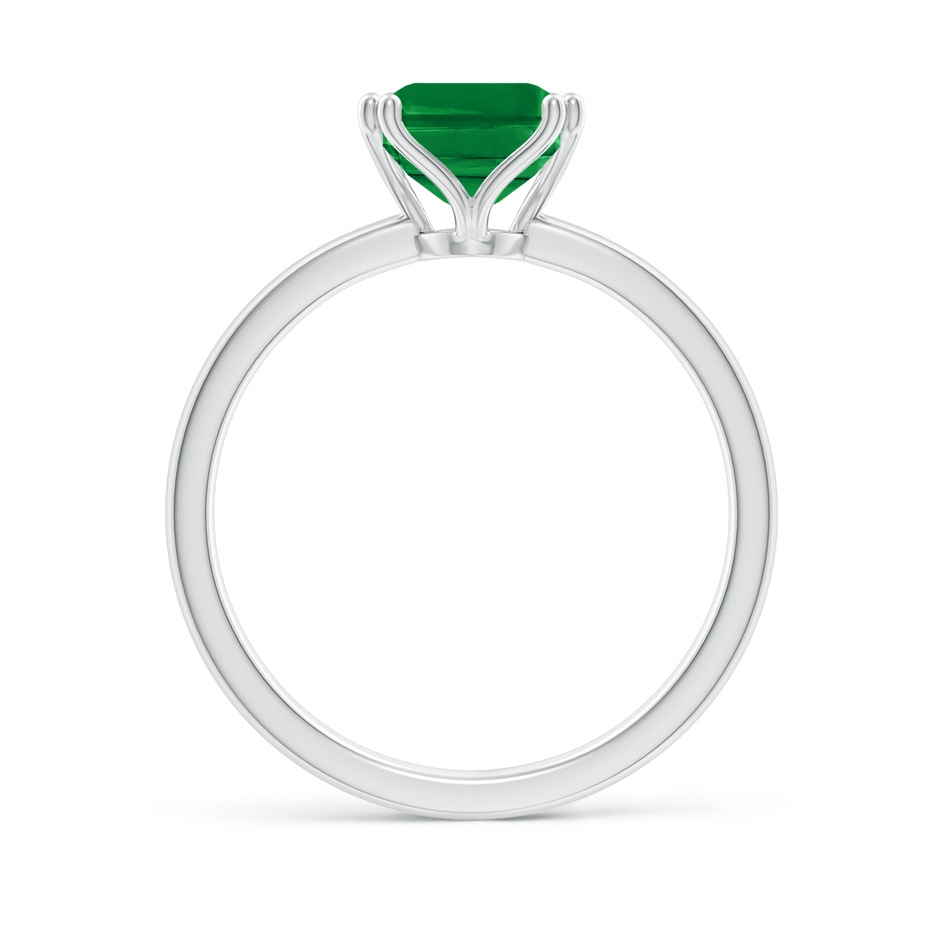 9x7mm AAA Emerald-Cut Emerald Solitaire Classic Engagement Ring in 18K White Gold side 199