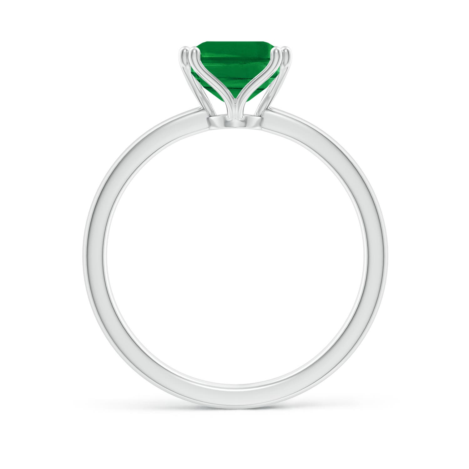 9x7mm AAA Emerald-Cut Emerald Solitaire Classic Engagement Ring in White Gold