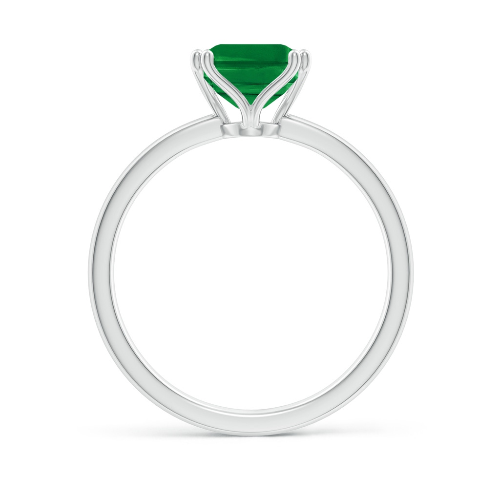 9x7mm AAA Emerald-Cut Emerald Solitaire Classic Engagement Ring in White Gold Side 199