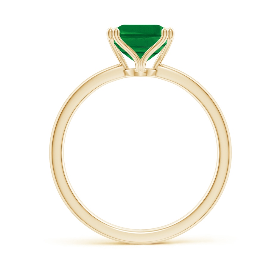 9x7mm AAA Emerald-Cut Emerald Solitaire Classic Engagement Ring in Yellow Gold side 199