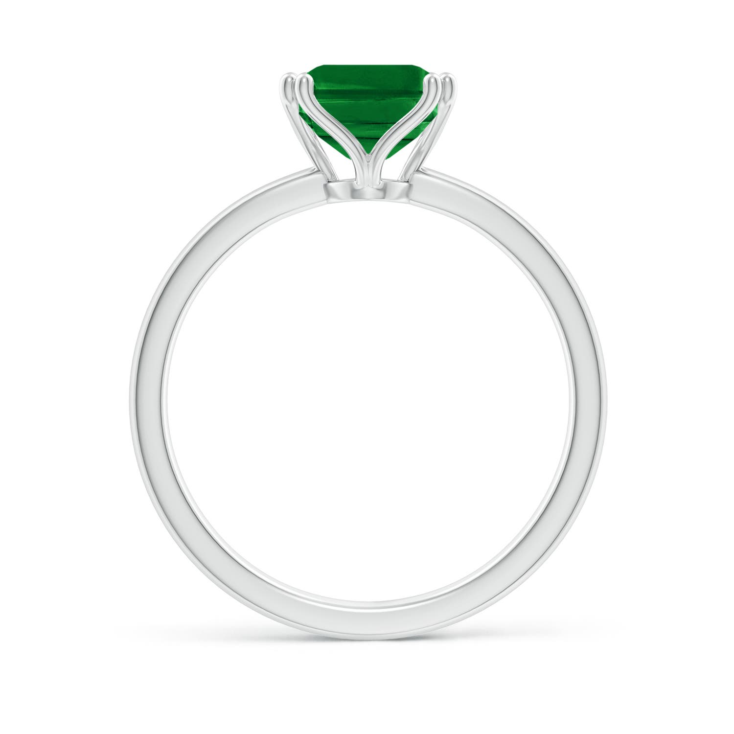 9x7mm AAAA Emerald-Cut Emerald Solitaire Classic Engagement Ring in P950 Platinum