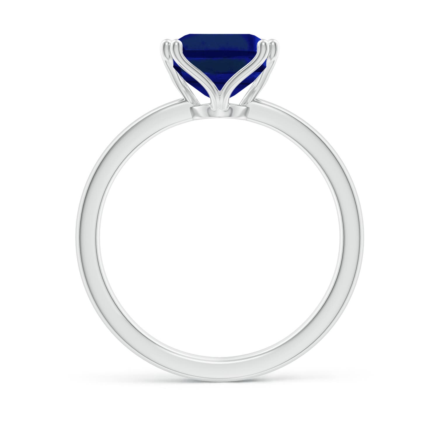 10x8mm AAAA Emerald-Cut Blue Sapphire Solitaire Classic Engagement Ring in P950 Platinum