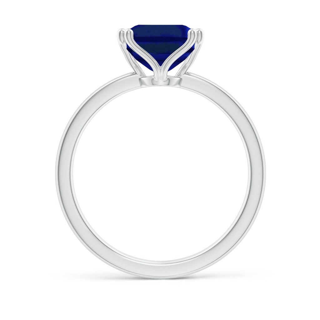 10x8mm Lab-Grown Emerald-Cut Blue Sapphire Solitaire Classic Engagement Ring in P950 Platinum - side 199