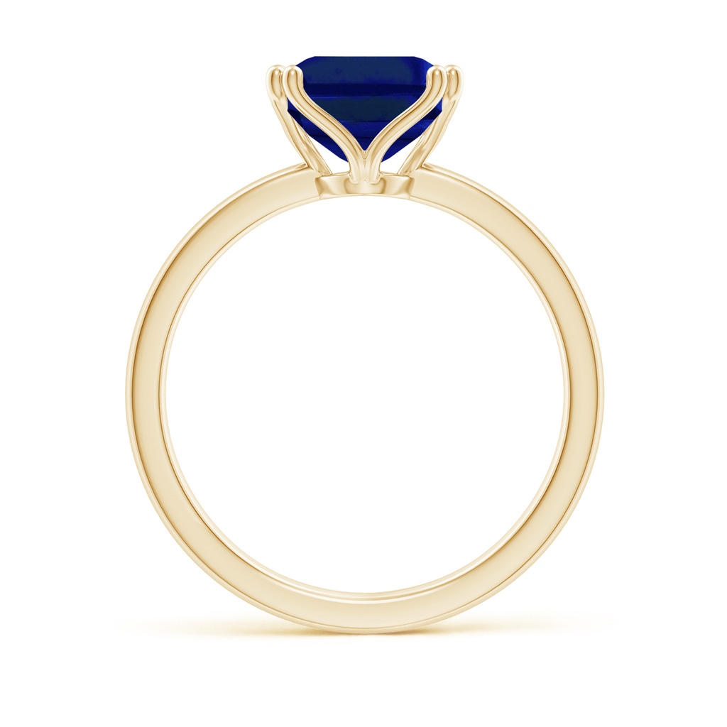 10x8mm Lab-Grown Emerald-Cut Blue Sapphire Solitaire Classic Engagement Ring in Yellow Gold - side 199