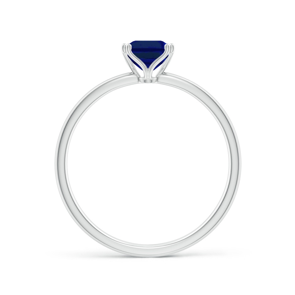 7x5mm Lab-Grown Emerald-Cut Blue Sapphire Solitaire Classic Engagement Ring in P950 Platinum side 199