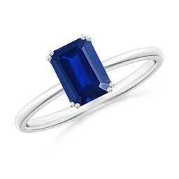 White Gold White Gold Lab Grown Blue Sapphire Rings