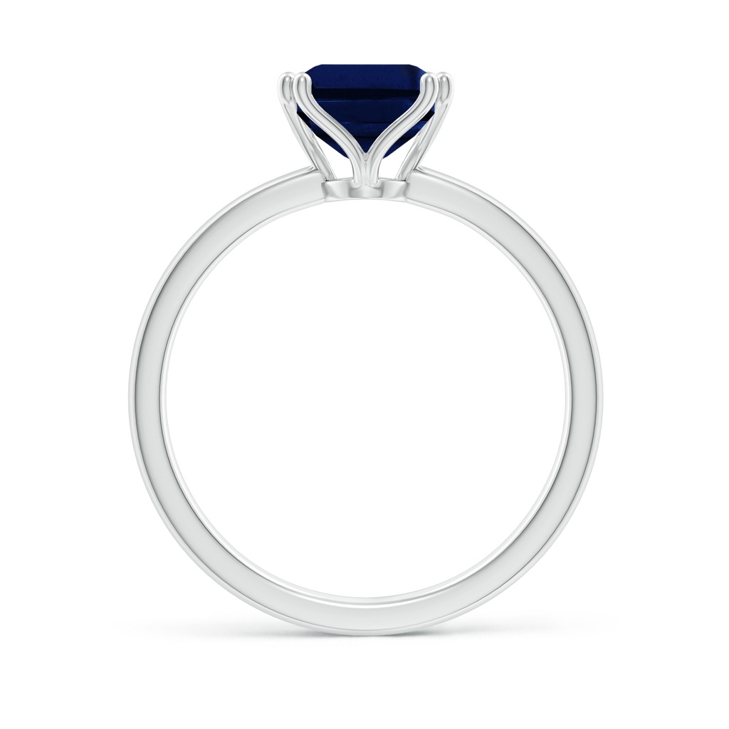 9x7mm AAA Emerald-Cut Blue Sapphire Solitaire Classic Engagement Ring in White Gold Side 199