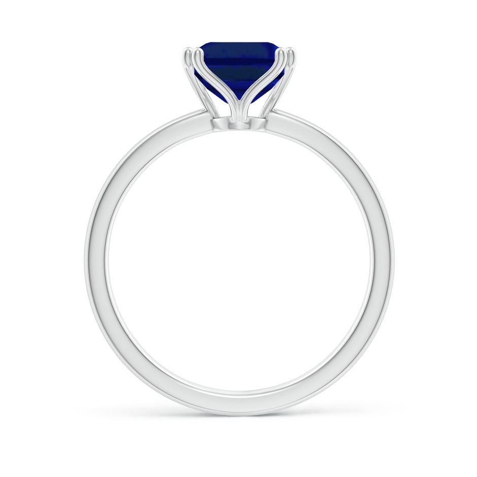 9x7mm Lab-Grown Emerald-Cut Blue Sapphire Solitaire Classic Engagement Ring in White Gold side 199