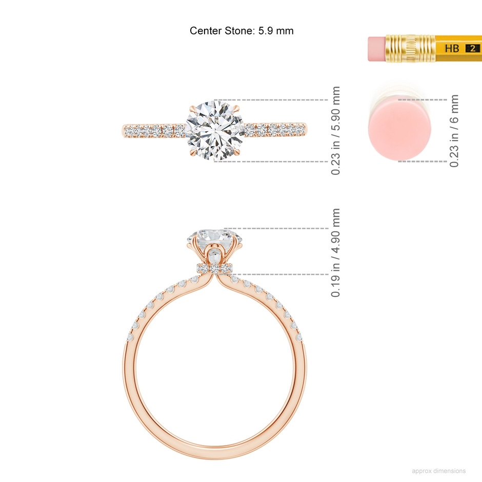 5.9mm HSI2 SR4532D-RG-HSI2-5.9 in Rose Gold ruler
