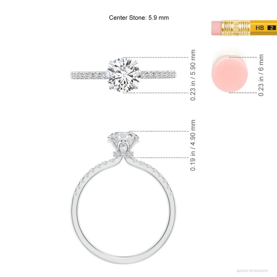 5.9mm HSI2 SR4532D-WG-HSI2-5.9 in White Gold ruler