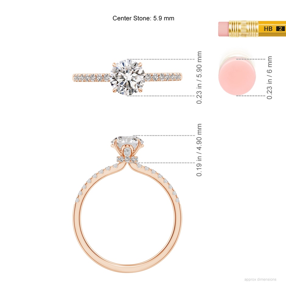 5.9mm IJI1I2 SR4532D-RG-IJI1I2-5.9 in Rose Gold ruler