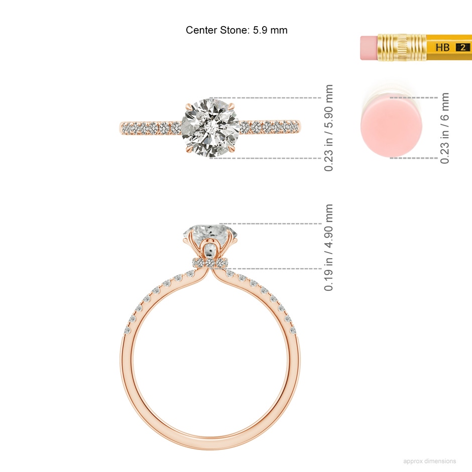 5.9mm KI3 SR4532D-RG-KI3-5.9 in Rose Gold ruler