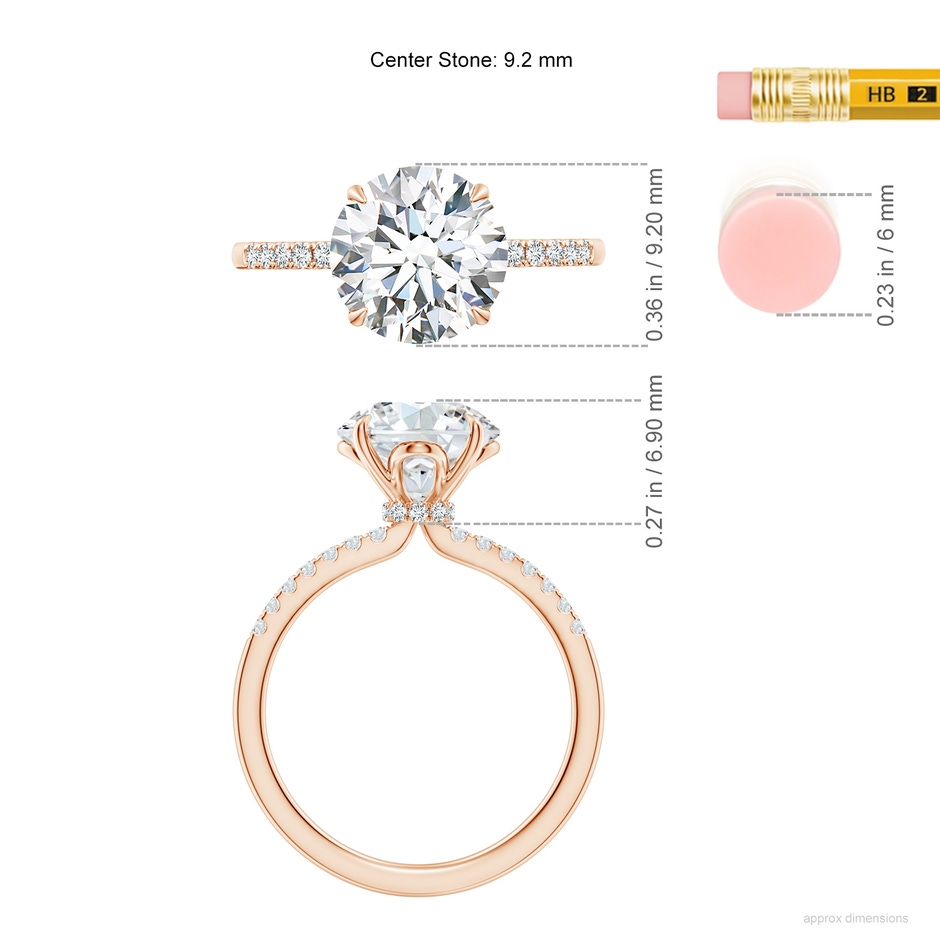 9.2mm GVS2 SR4532D-RGE-GVS2-9.2 in 18K Rose Gold ruler