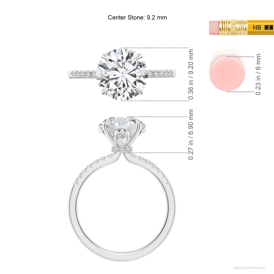 9.2mm HSI2 SR4532D-WG-HSI2-9.2 in White Gold ruler