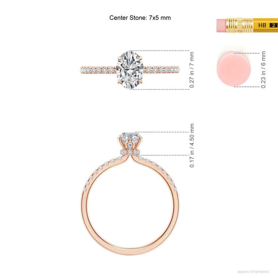 7x5mm HSI2 SR4533D-RG-HSI2-7x5 in Rose Gold ruler