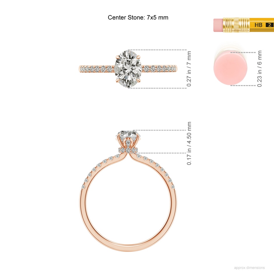 7x5mm KI3 SR4533D-RG-KI3-7x5 in Rose Gold ruler