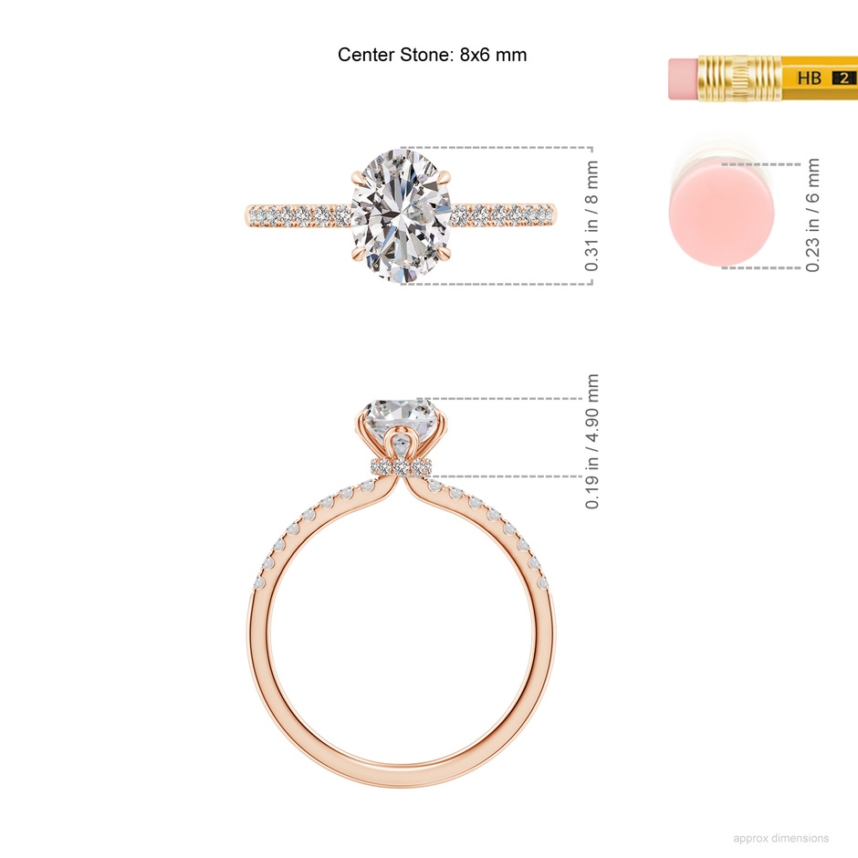 8x6mm IJI1I2 SR4533D-RG-IJI1I2-8x6 in Rose Gold ruler