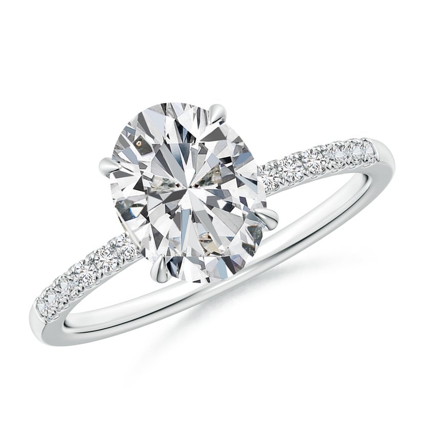 Oval Diamond Hidden Halo Engagement Ring