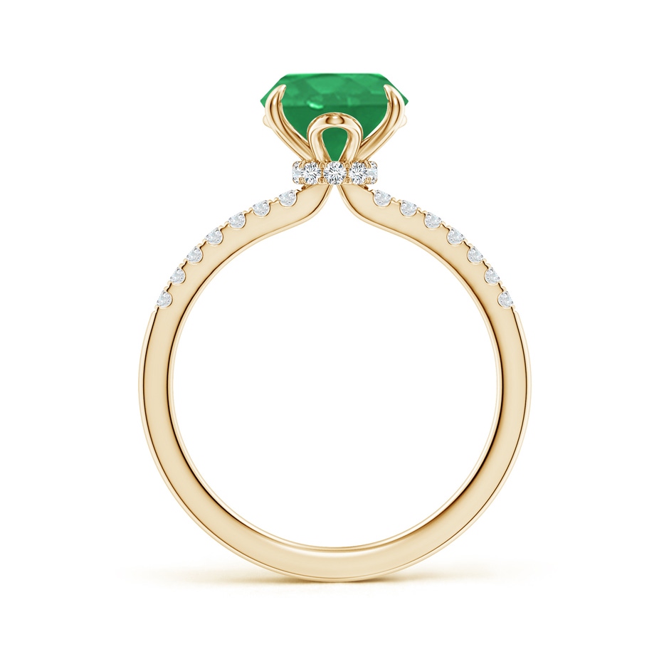 10x8mm A Oval Emerald Hidden Halo Engagement Ring in 18K Yellow Gold side 199
