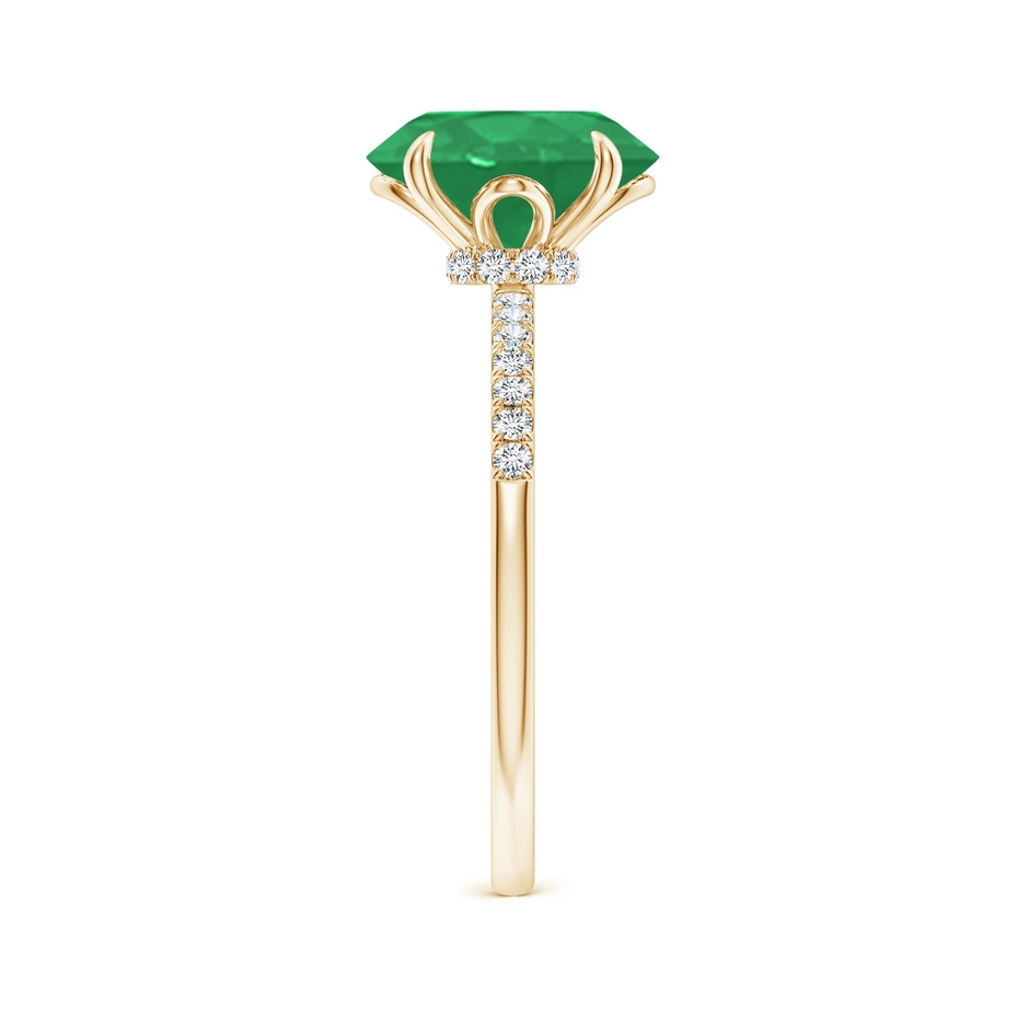 10x8mm A Oval Emerald Hidden Halo Engagement Ring in 18K Yellow Gold side 299