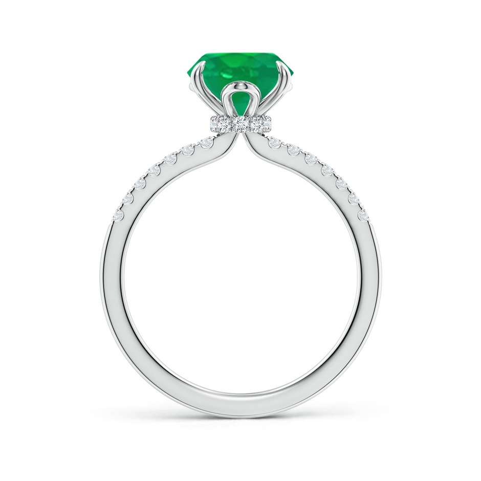 10x8mm AA Oval Emerald Hidden Halo Engagement Ring in P950 Platinum side 199