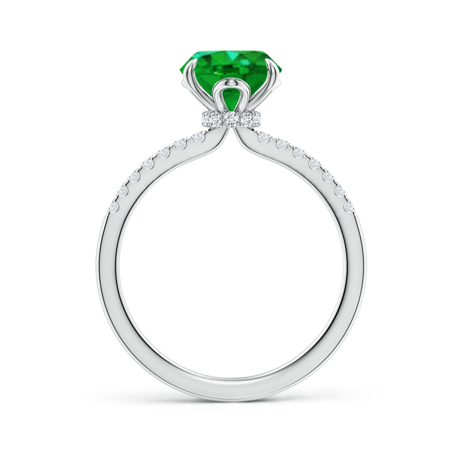 10x8mm AAAA Oval Emerald Hidden Halo Engagement Ring in P950 Platinum side 199