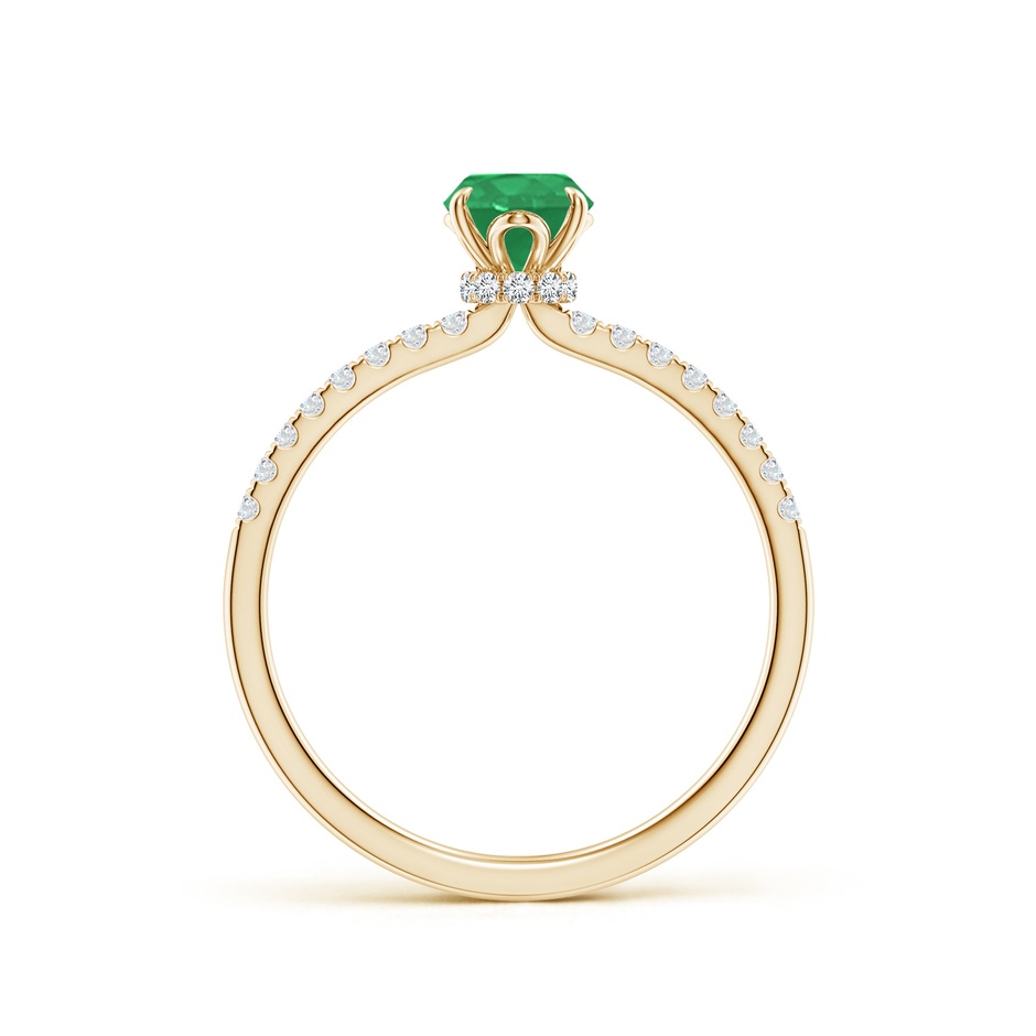 7x5mm A Oval Emerald Hidden Halo Engagement Ring in Yellow Gold side 199