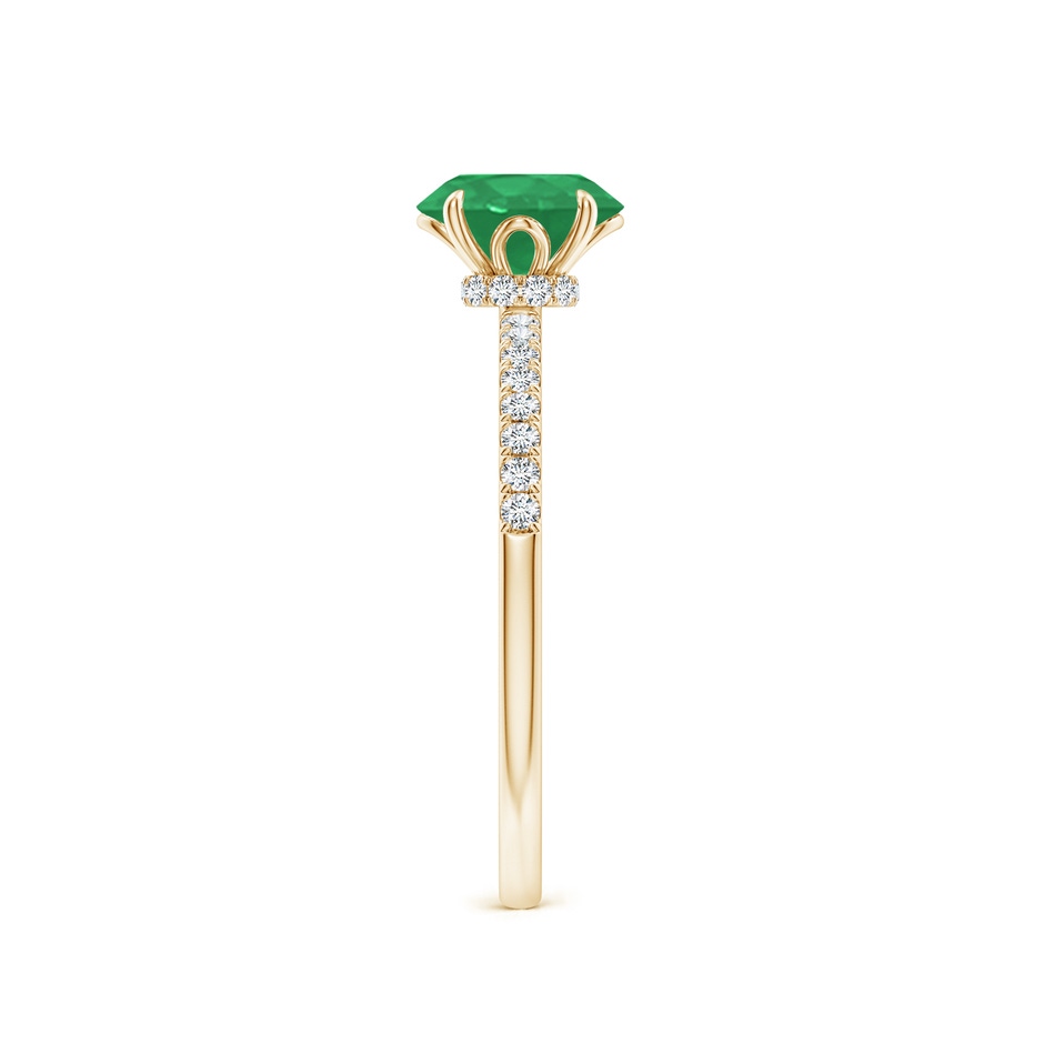 7x5mm A Oval Emerald Hidden Halo Engagement Ring in Yellow Gold side 299