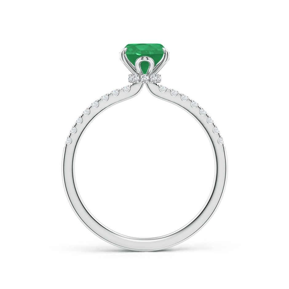 8x6mm A Oval Emerald Hidden Halo Engagement Ring in P950 Platinum side 199