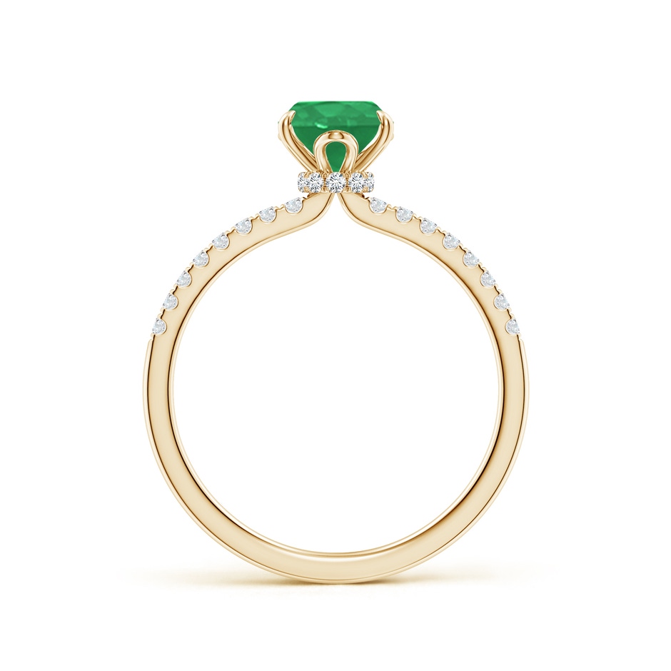 8x6mm A Oval Emerald Hidden Halo Engagement Ring in Yellow Gold side 199