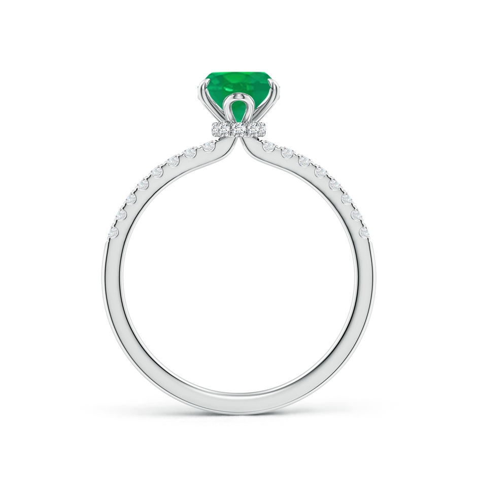 8x6mm AA Oval Emerald Hidden Halo Engagement Ring in P950 Platinum side 199