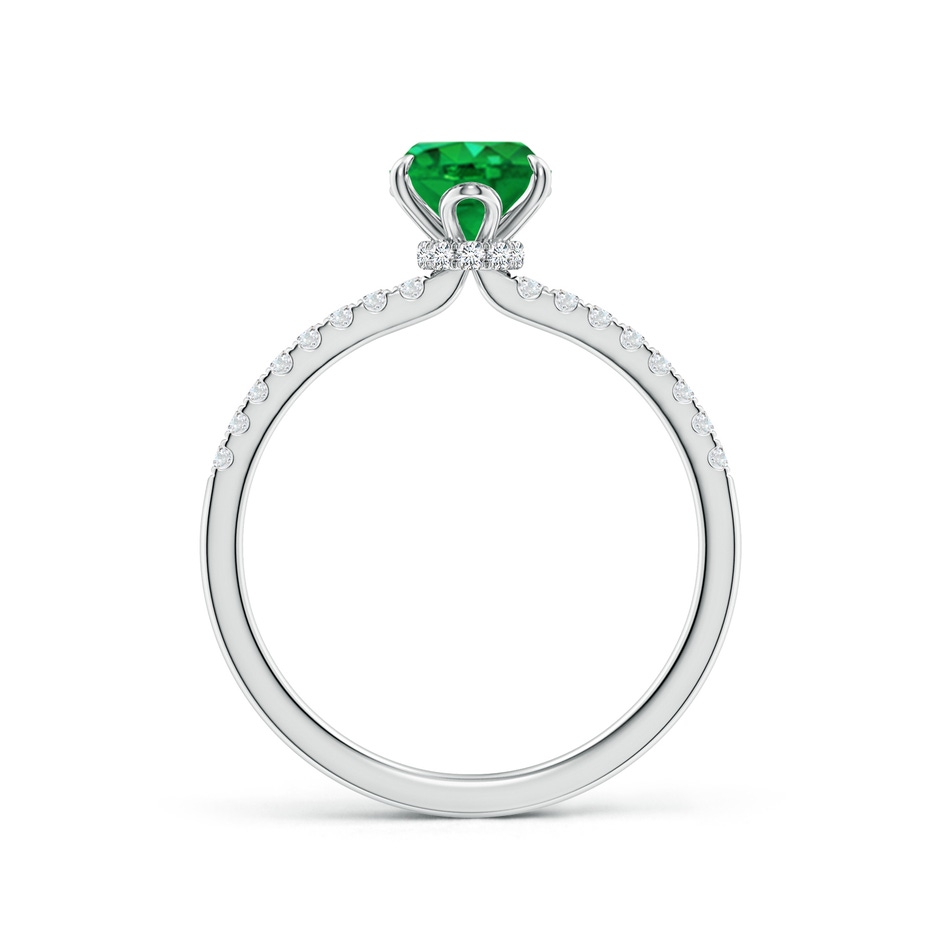 8x6mm AAA Oval Emerald Hidden Halo Engagement Ring in P950 Platinum side 199